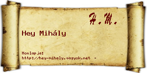Hey Mihály névjegykártya