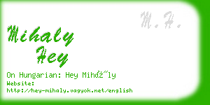 mihaly hey business card